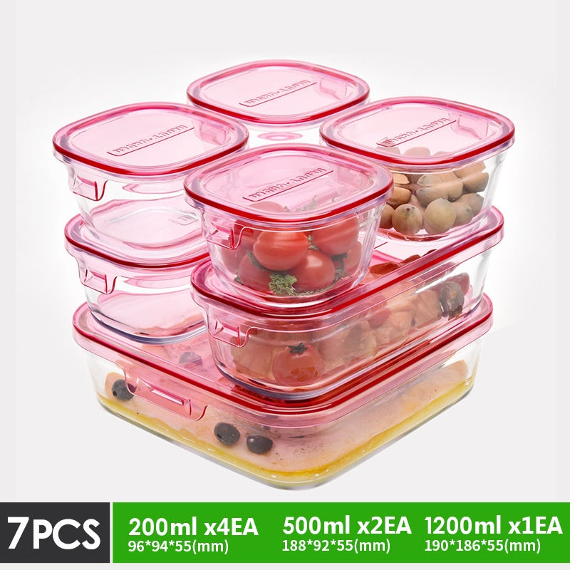 Ultra-Light Glass Rice Crisper Food Storage Container - Heat-Resistant, Sealed Fresh Keeping