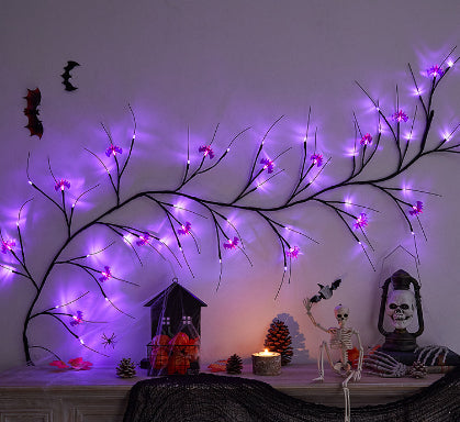 Halloween Rattan LED Tree Lights - Artificial Vines & Decorative Lighting