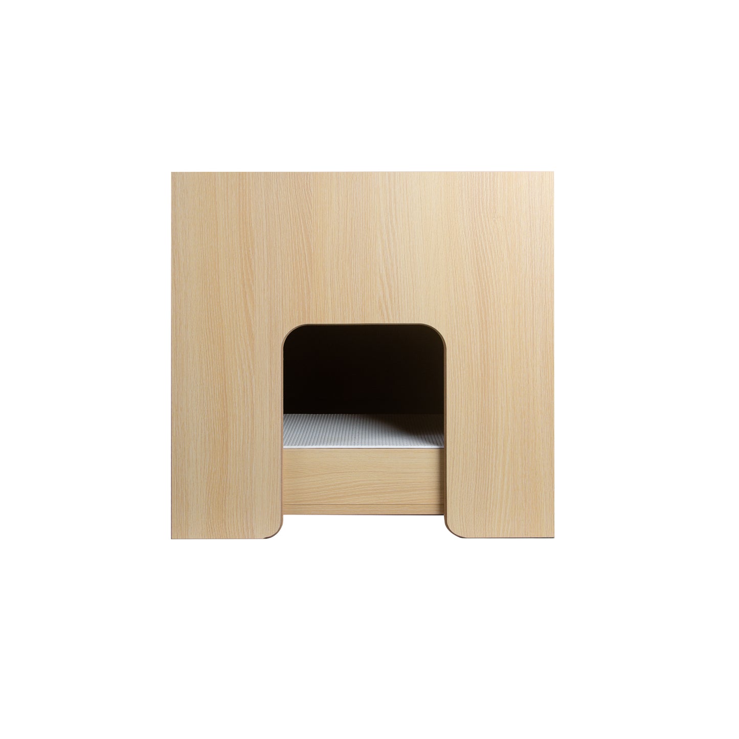 Wooden Cat House with Scratching Pad and Hidden Litter Box, Spacious Pet Furniture