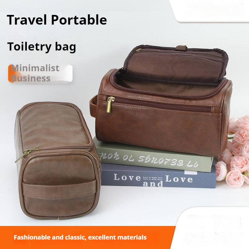 Large Waterproof PU Travel Storage Bag with Handle - Portable Home Organizer