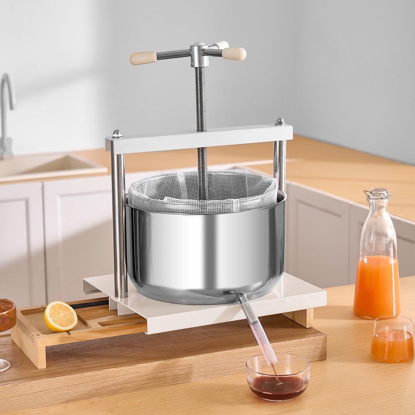 Manual Fruit Wine Press - 3.17 Gallon Stainless Steel Juicer