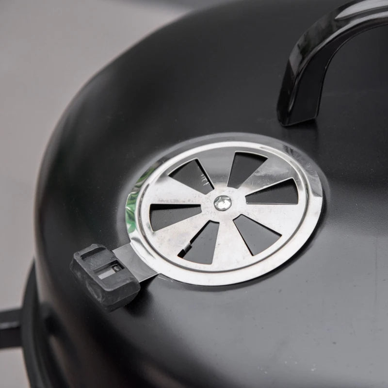 3-in-1 Vertical Charcoal BBQ Smoker Grill with Thermometer