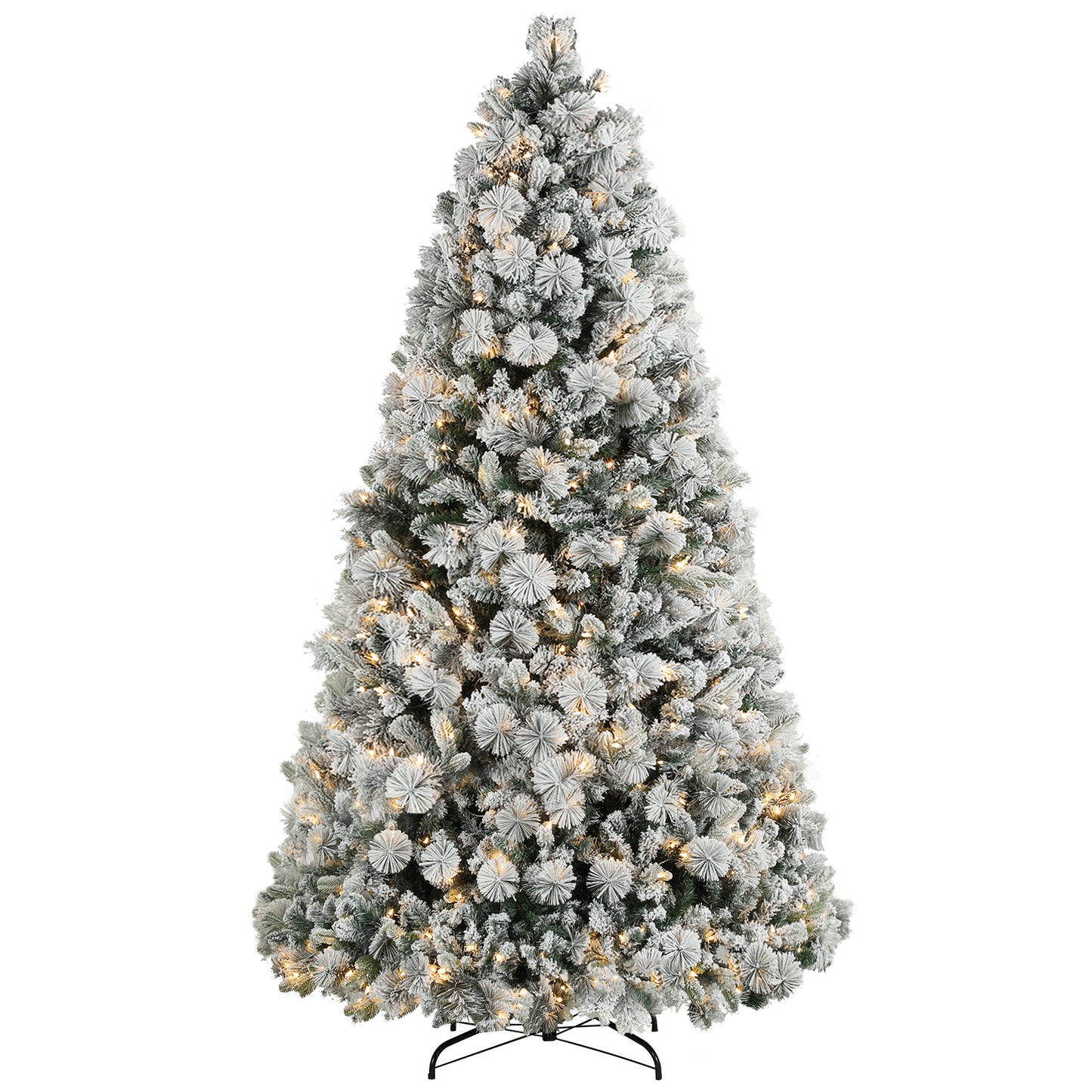 7.5 ft Prelit Flocked Artificial Christmas Tree with 500 Lights