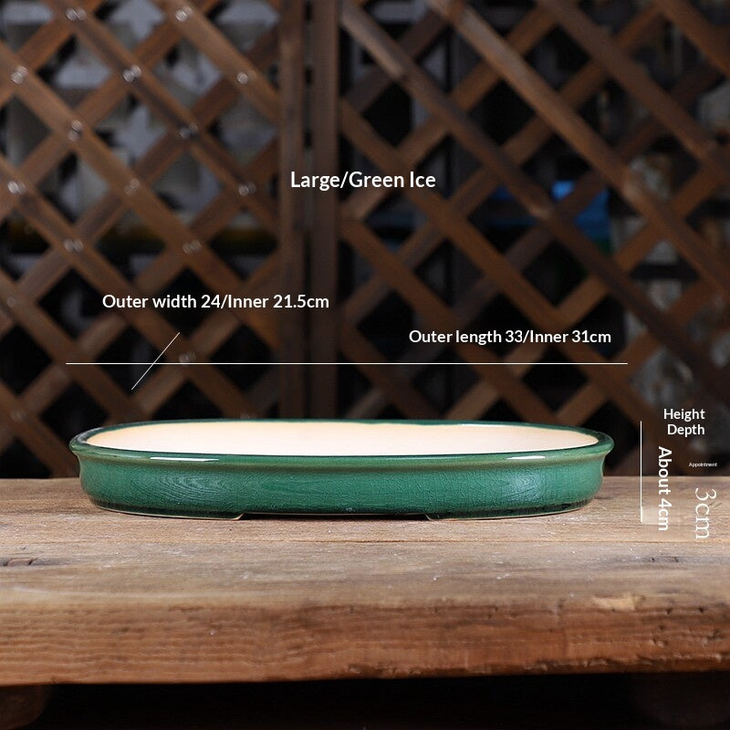 Portable Oval Yixing Clay Flower Pot for Home & Garden