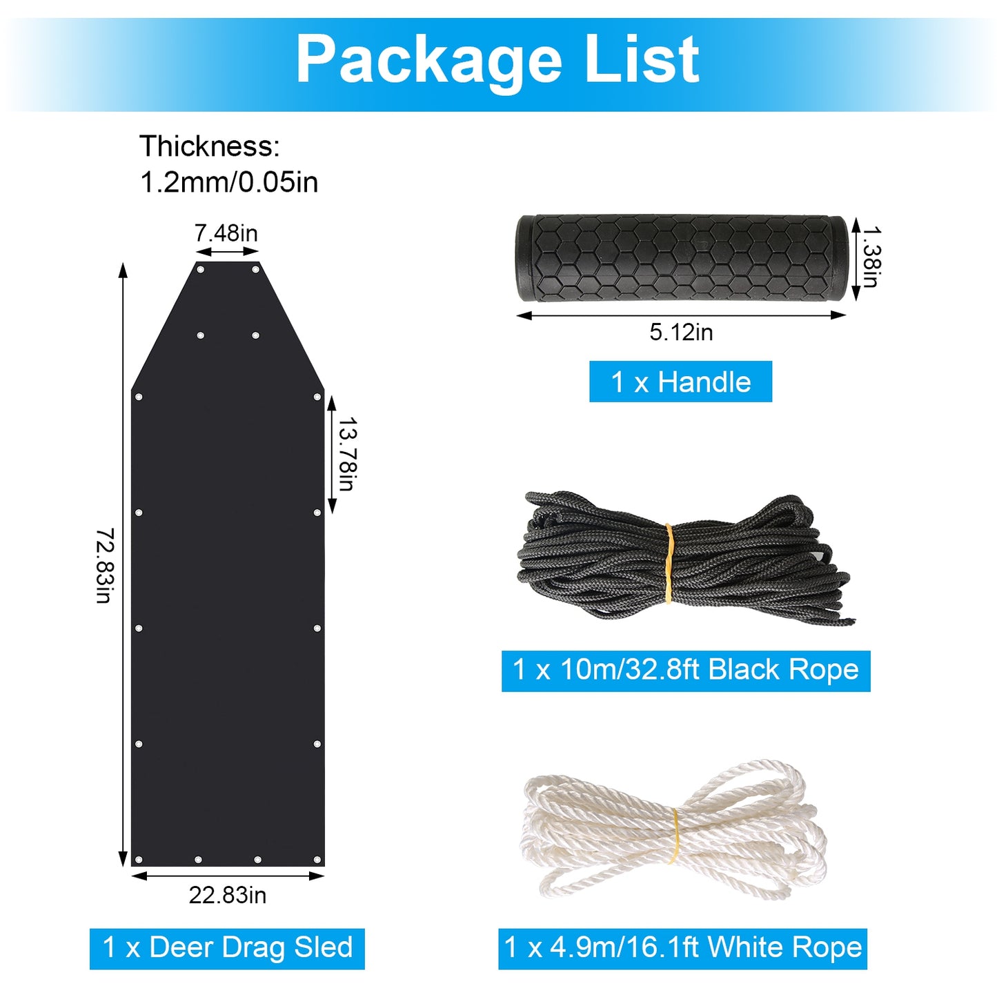 Deer Drag Sled with Handle - Heavy Duty Hunting Gear