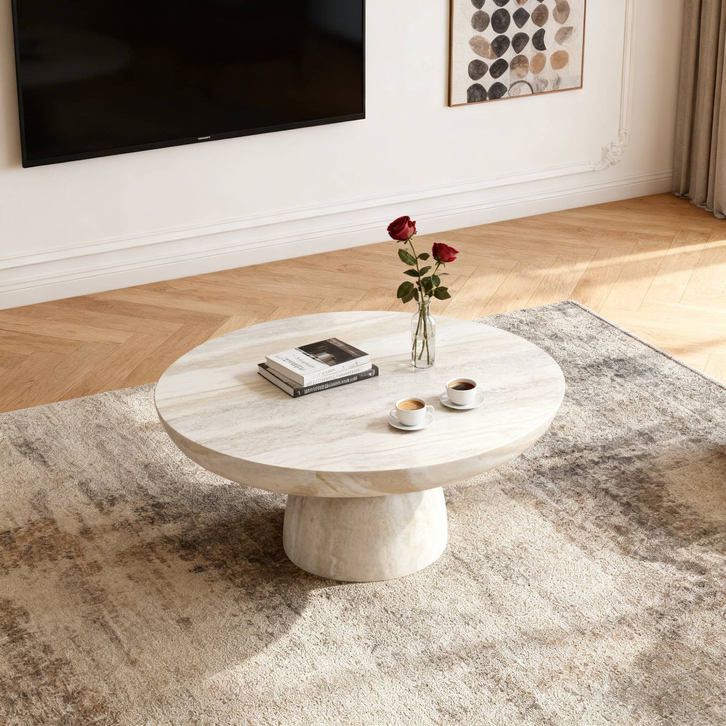 Mushroom Coffee Table Enhances Leisure Time Perfect For Evening