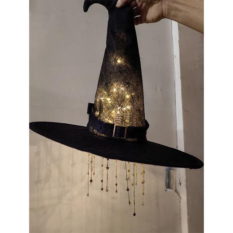Glowing Witch Hat Hanging Bell Craft for Home and Garden Decor