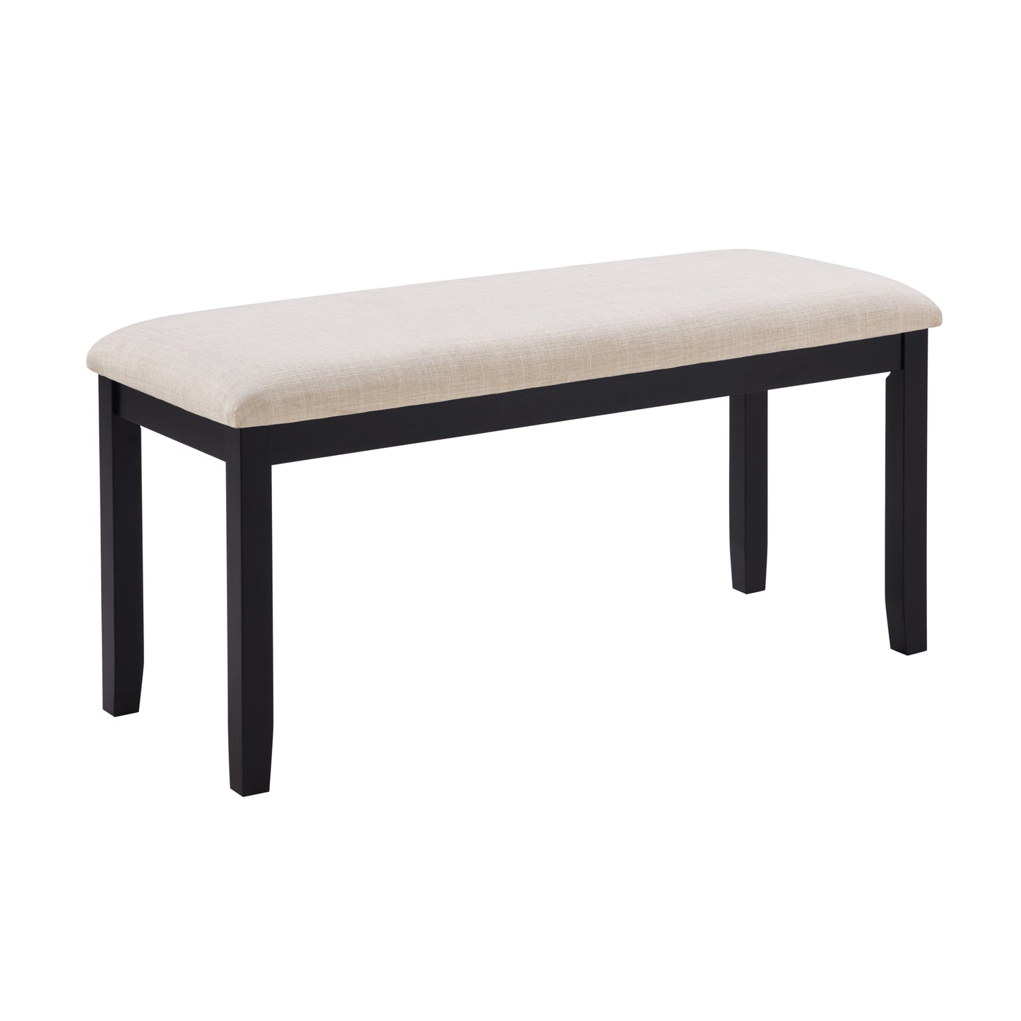 6-Piece Dining Table Set with Bench - Classic Black & Oak