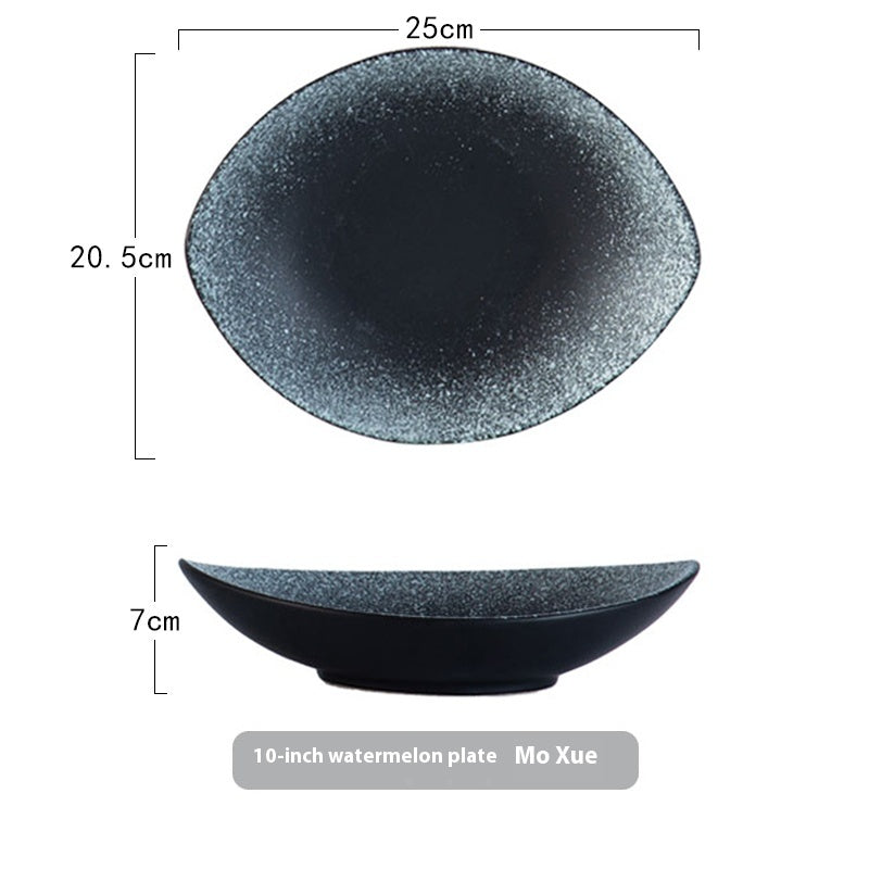 Oval Ceramic Salad Plate - Irregular Shape, 9 & 10 Inch Options, Multiple Colors