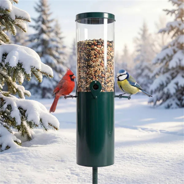 Heavy-Duty Squirrel-Proof Bird Feeder with 4 Ports & Perches - Garden Outdoor