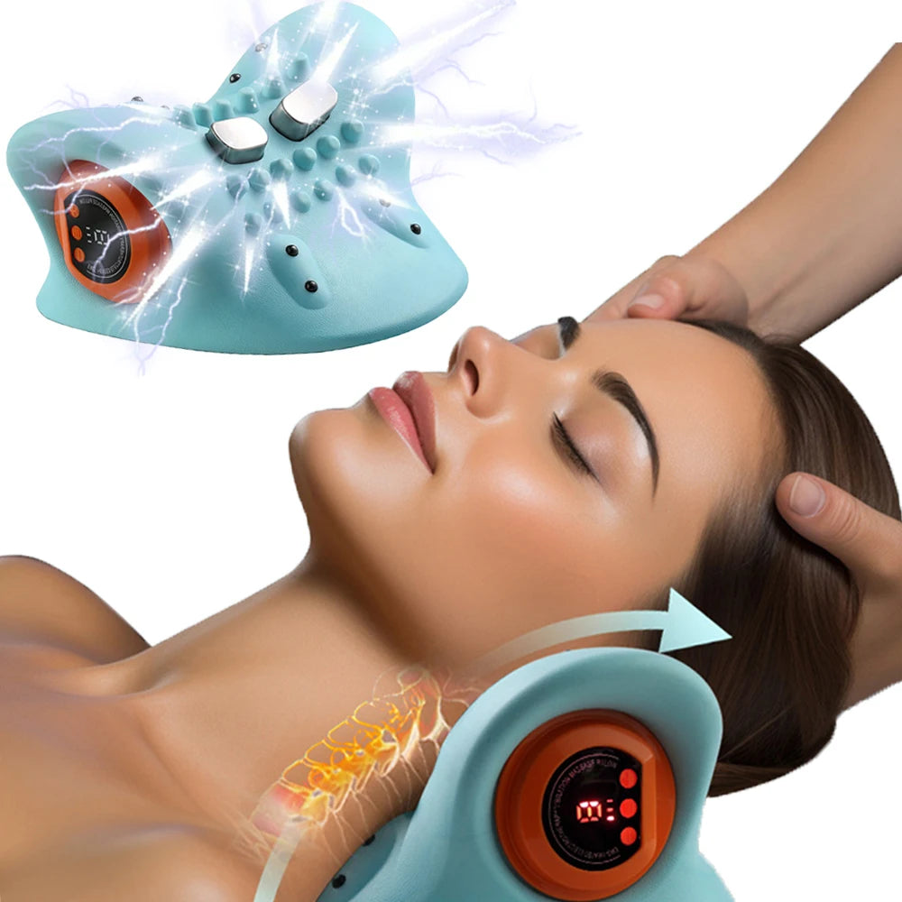 Neck Massager Adults Cervical Spine Relief Traction Portable Head