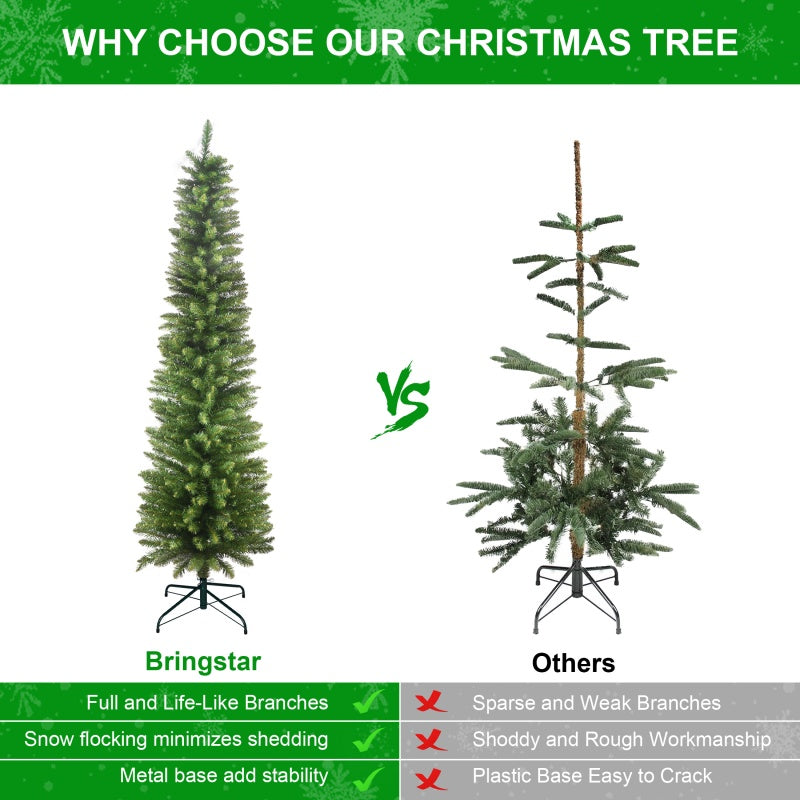 7ft PVC Christmas Tree - Green Pencil Design