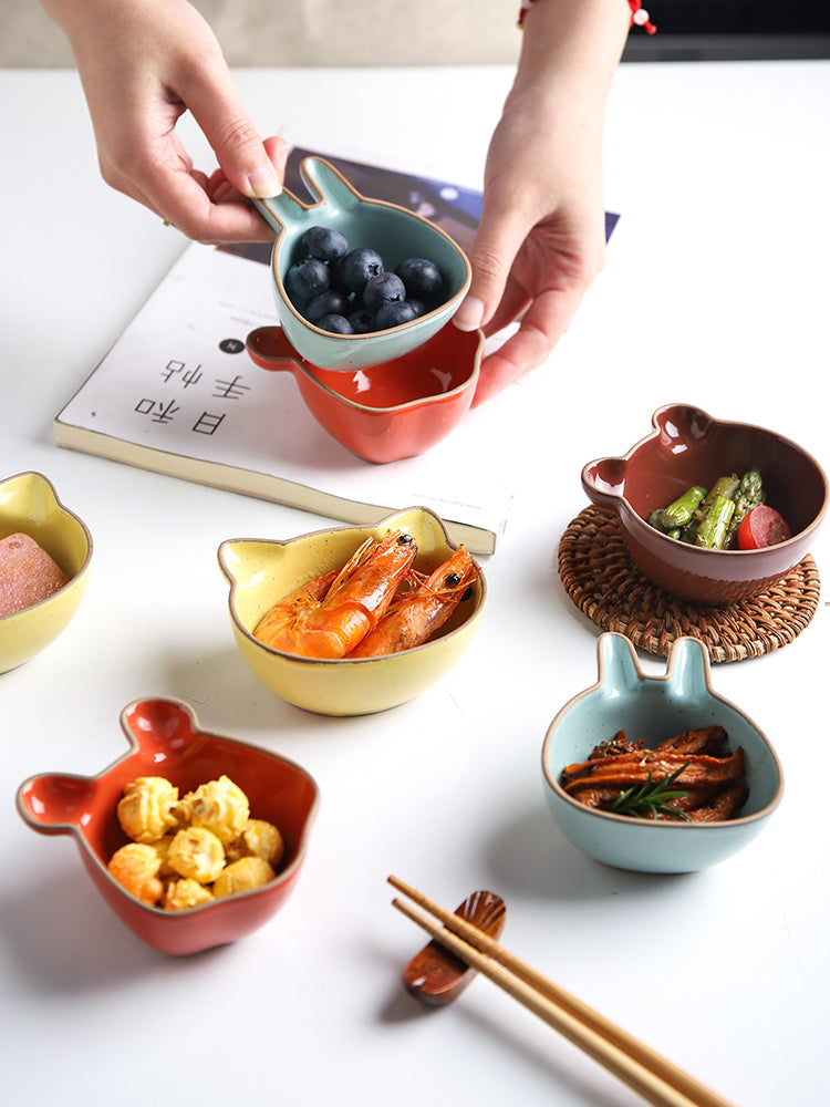 Creative Ceramic Dipping Sauce Saucer - Irregular Porcelain Small Plate for Kitchen Dining