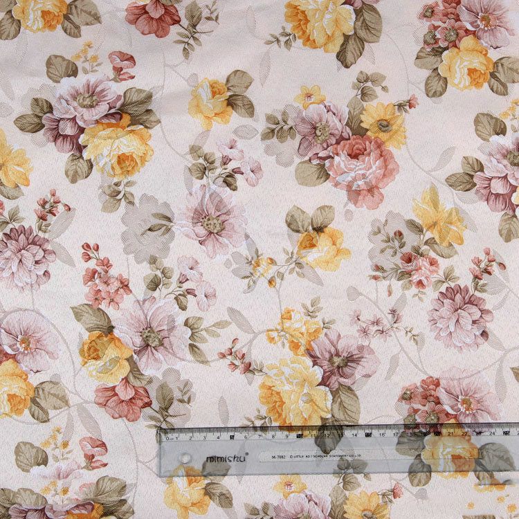 Decorative Jacquard Polyester Fabric for Home & Garden - Floral Pattern