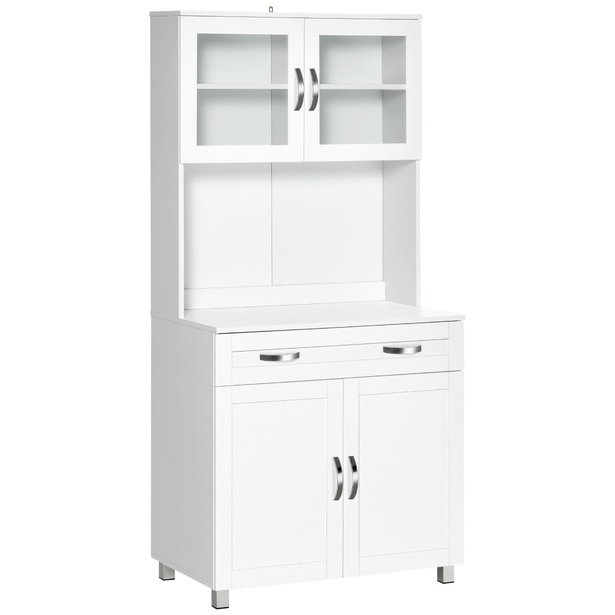 67" Buffet with Hutch, Modern Kitchen Pantry, Freestanding Storage