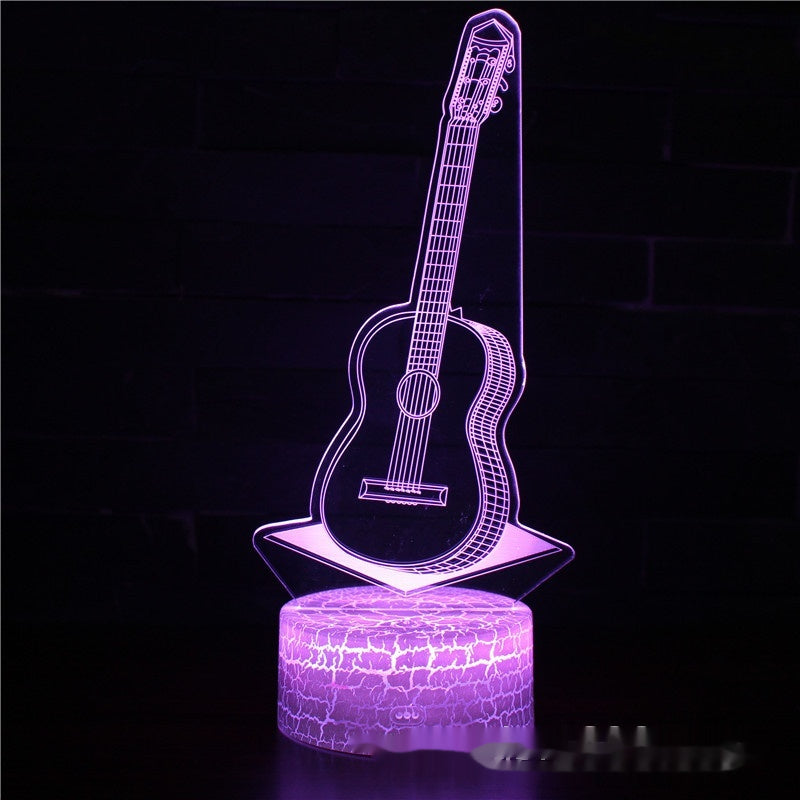 Electric Guitar Violin 3D Table Lamp with Multi-Color Touch & Remote