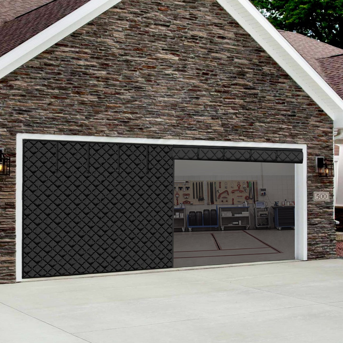 Garage Door Insulation Kit 18.3 x 7.15 ft Thermal Insulated Curtain for Winter
