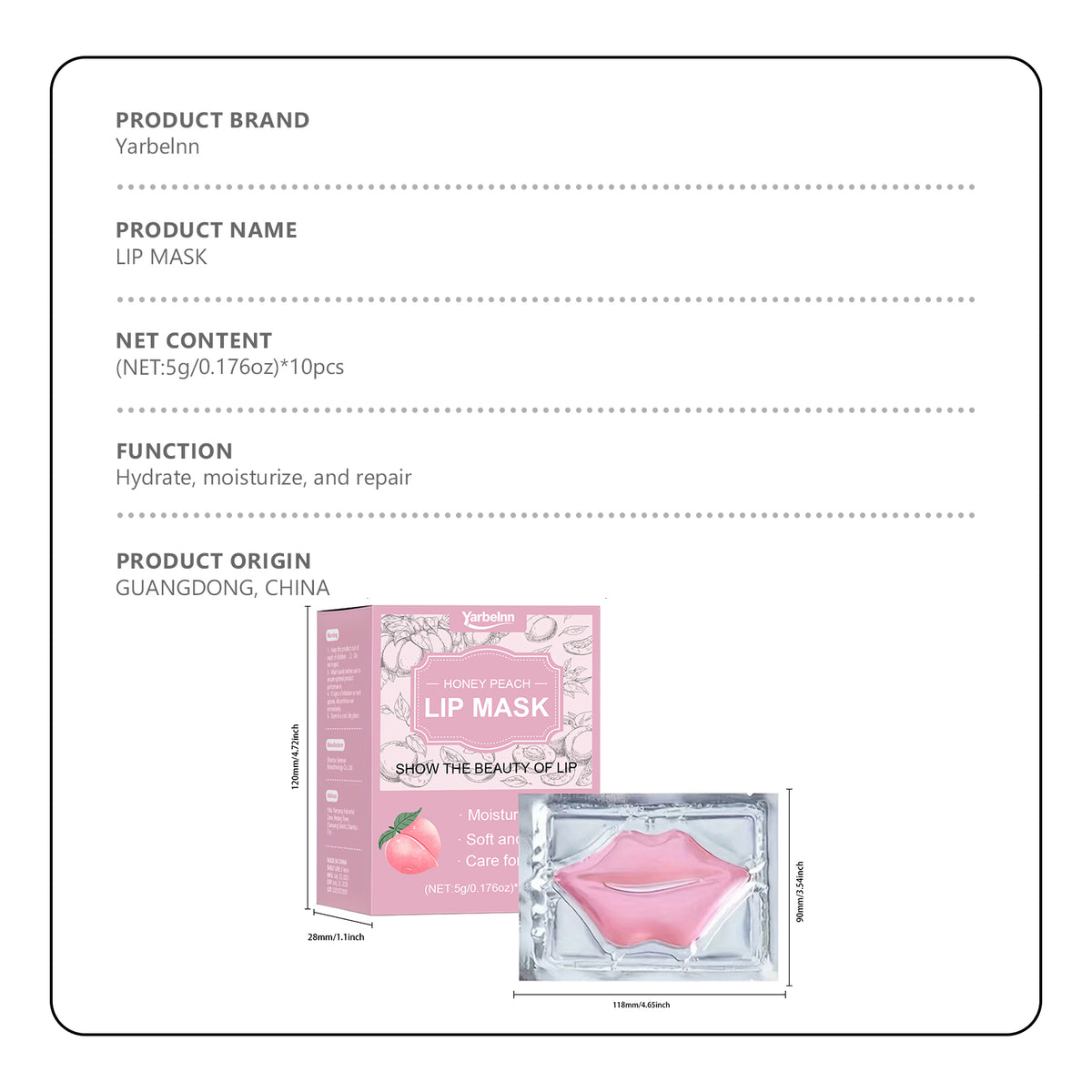 Collagen Lip Mask Set - Moisturizing, Exfoliating & Brightening Peach Lip Treatment