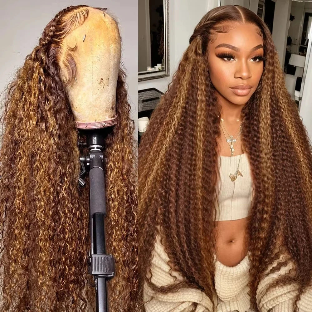 Fashionable Piano-Color Front Lace Wigs for All Face Shapes - Synthetic, High-Temp Resistant