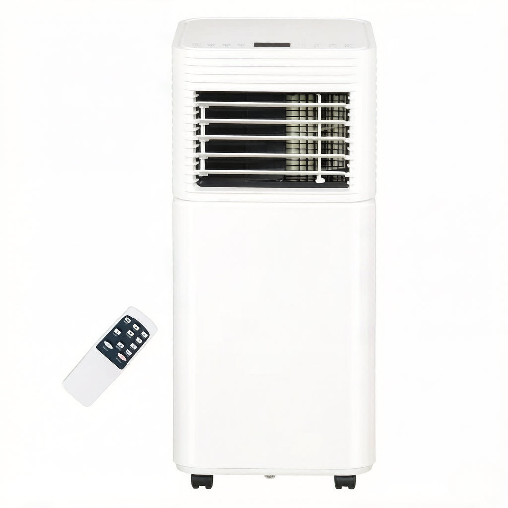 8000 BTU Portable Air Conditioner - 4-in-1 Functionality, Black & White