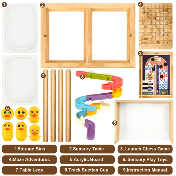 Toddler Sensory Activity Table with Storage Bins - Indoor Outdoor Water & Sand Play