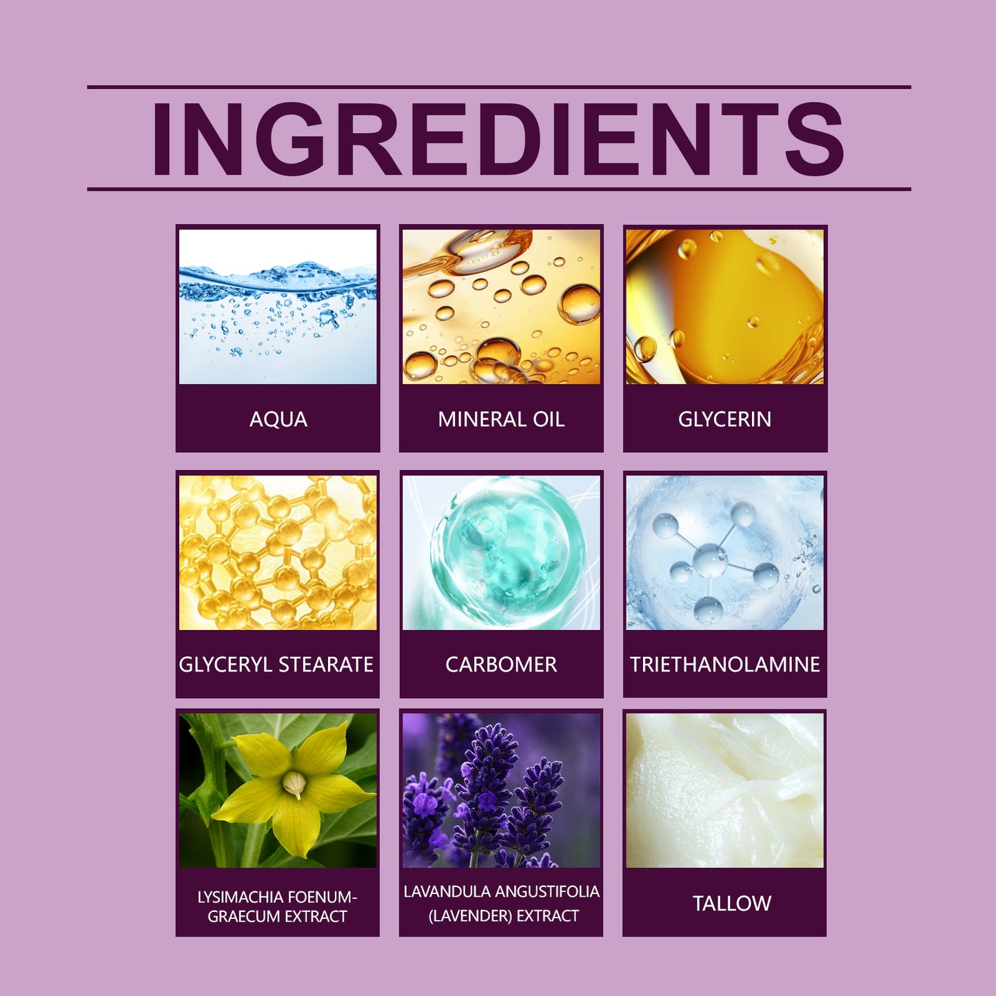 Tallow Moisturizing Cream - Vanilla Lavender Deep Hydration for Dry Skin