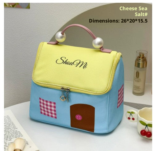 Cute House Cosmetic Bag - Green Multi-Size Makeup Organizer