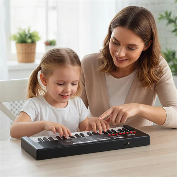 Kids Electronic Keyboard with Microphone - 37 Keys, 8 Tones & 8 Rhythms
