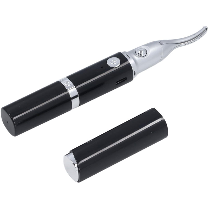 2-in-1 Electric Heated Eyelash Curler and Eyebrow Trimmer - Black