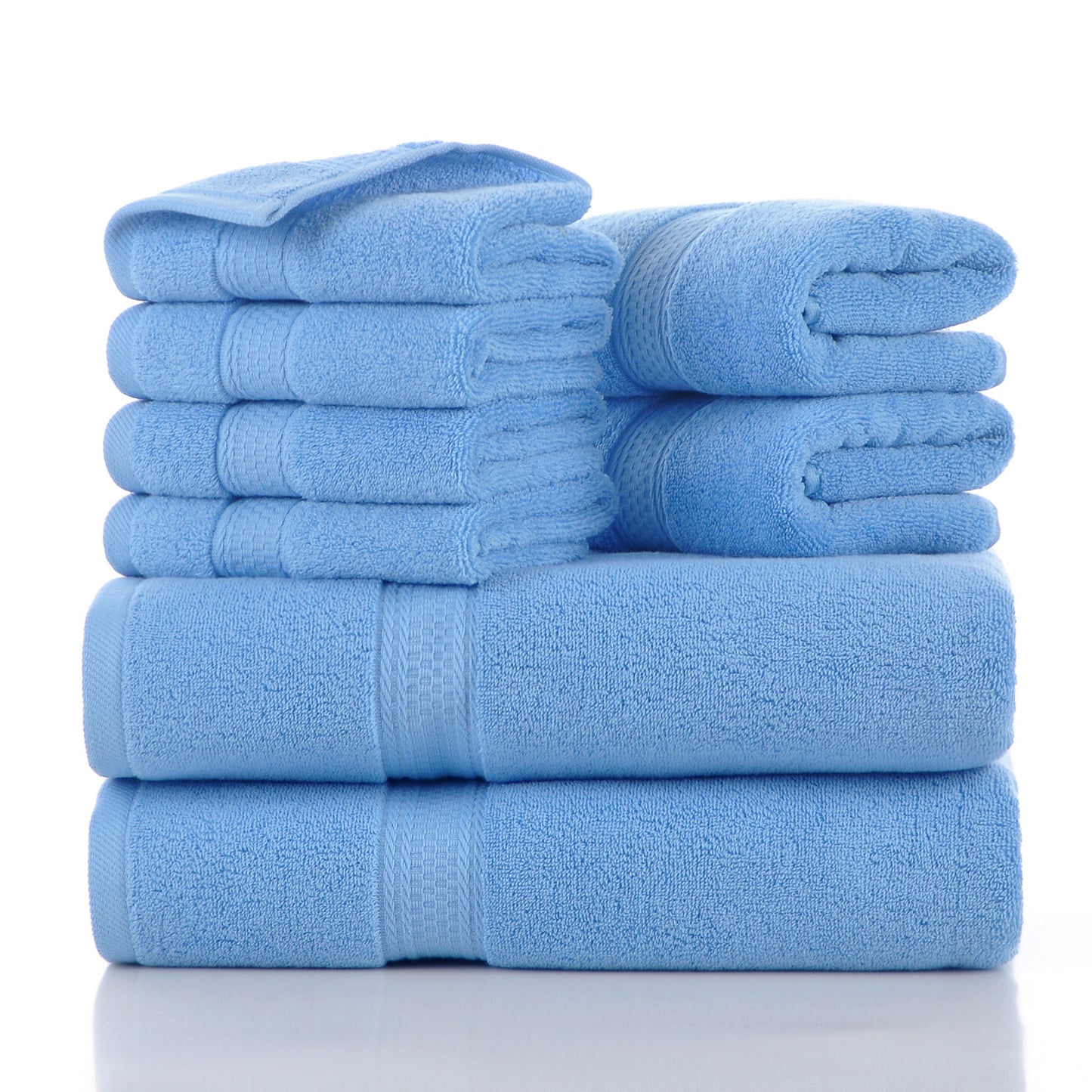 8-Piece Cotton Towel Set - Soft, Absorbent Home Towels in Multiple Colors