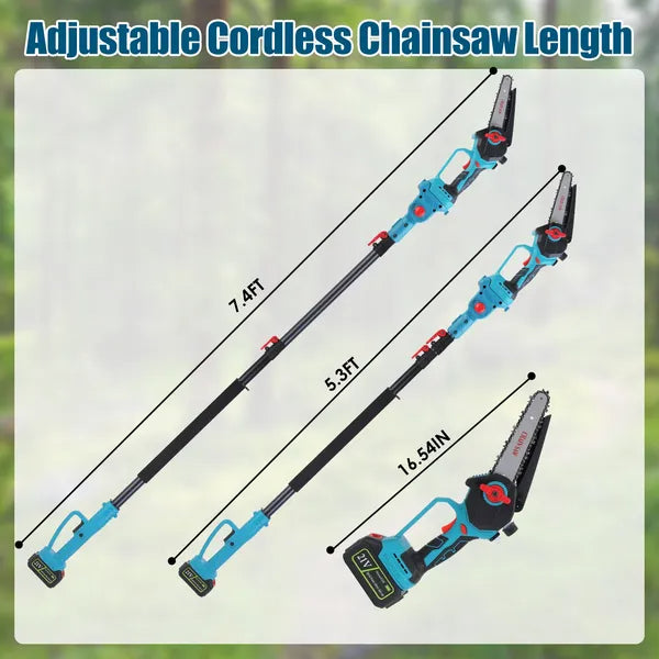 Cordless 2-in-1 Pole Saw & Chainsaw with Extension, Brushless Motor, 21V Battery