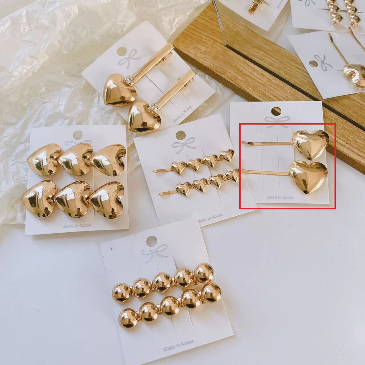 Metal Heart Hair Clip - Gold & Silver Hair Accessories for Women