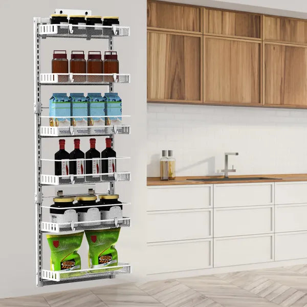 Over The Door Pantry Organizer 6-Tier Carbon Steel 110LBS Loading