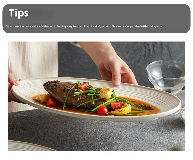 Luxury Ceramic Dinner Plate Set - High-Temperature Resistant, Modern Design