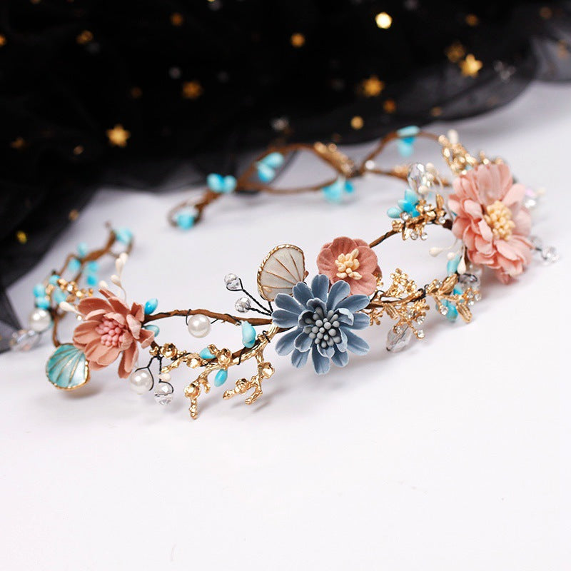 Bridal Headdress Wreath Hair Accessory with Pearl and Crystal - Wedding Hairband