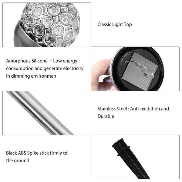 Solar Outdoor Ball String Lights - Waterproof RGB Garden Decor Lamp, 3 Pack