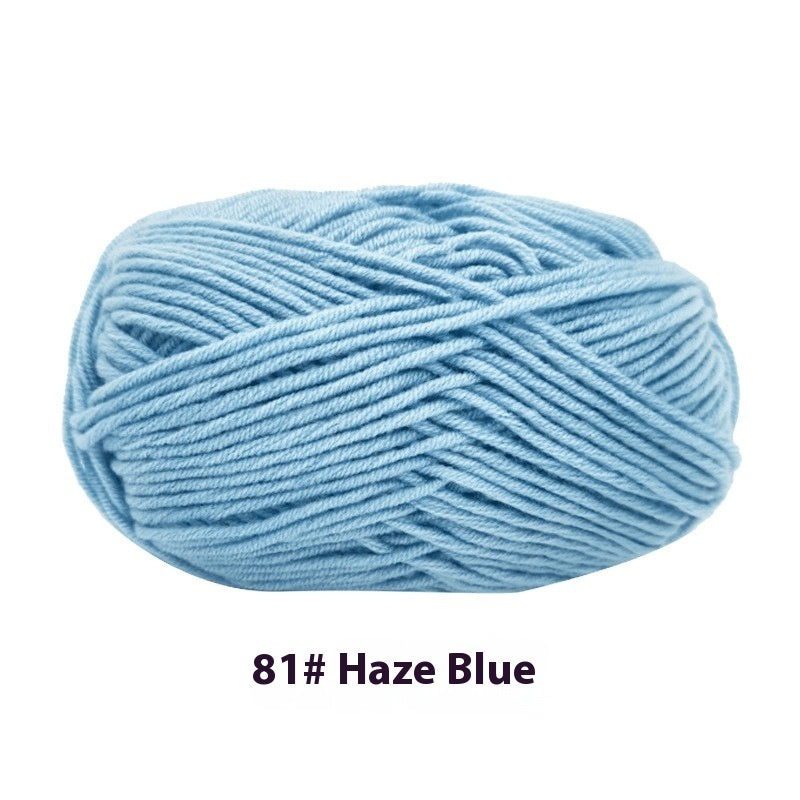 Four-Strand Milk Cotton Crochet Yarn Balls for Craft Projects - Multiple Colors