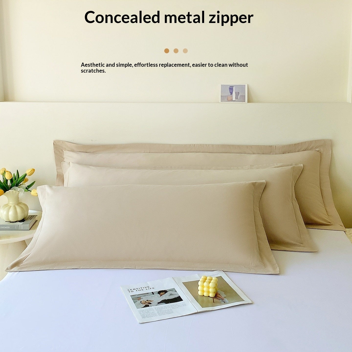 Double Cotton Pillowcase Cover Set - Modern Minimalist Home Decor