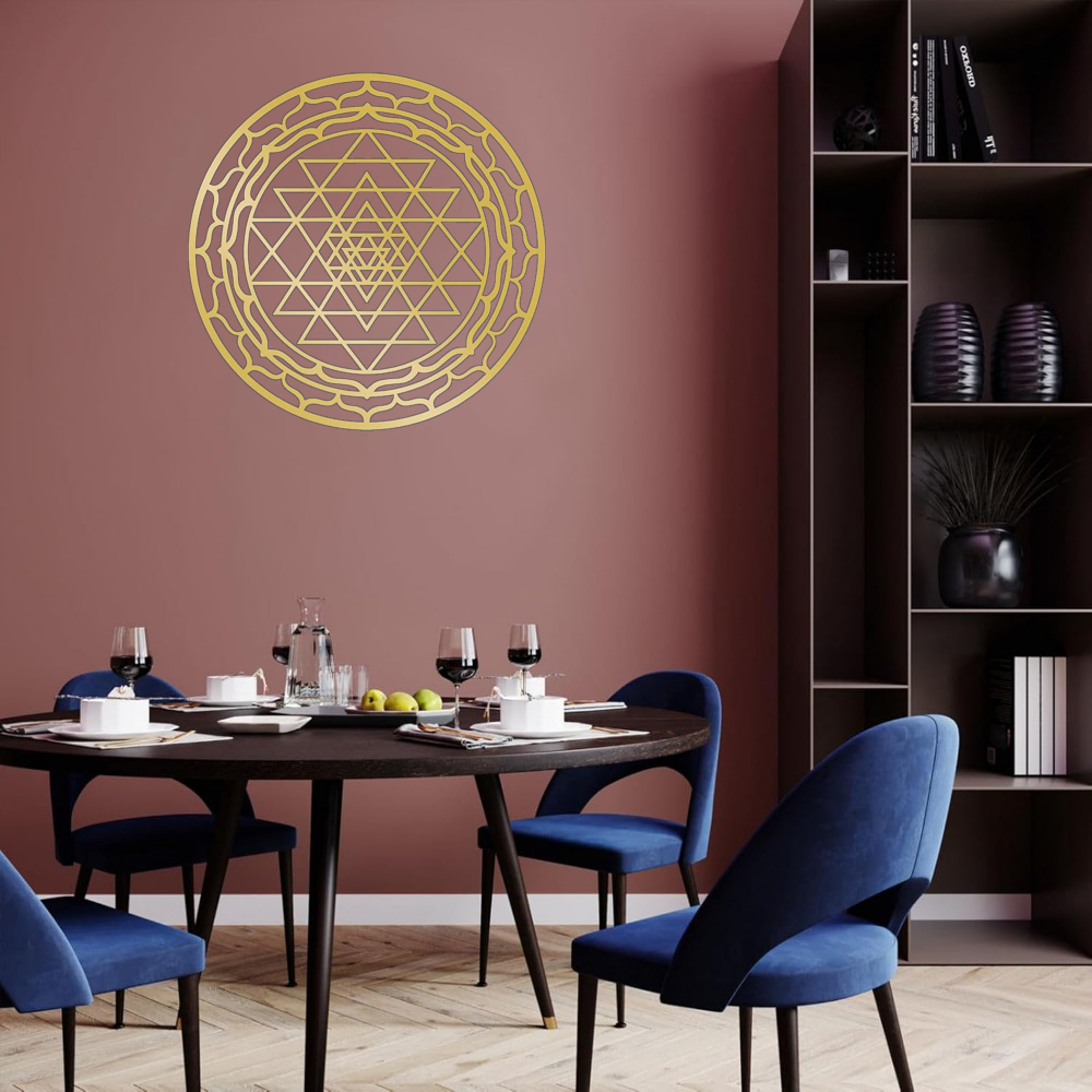 Handcrafted Yantra Mandala Metal Wall Art - Wrought Iron Decor
