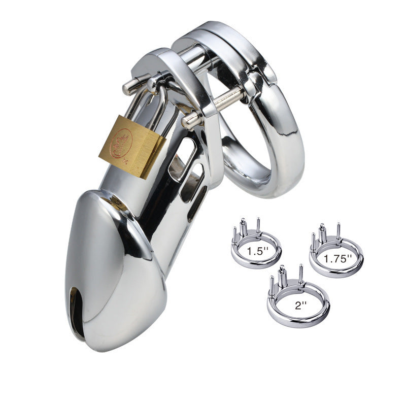 Metal Chastity Lock Device with Adjustable Sizes and Silicone Cage