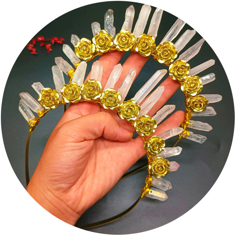 White Crystal Hair Band Crown Hair Accessory for Women