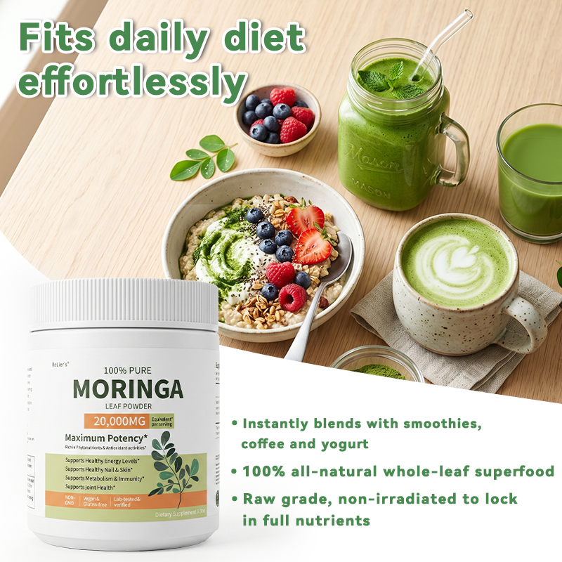 Pure Moringa Leaf Powder - 100% Vegan Nutritional Supplement, 250g