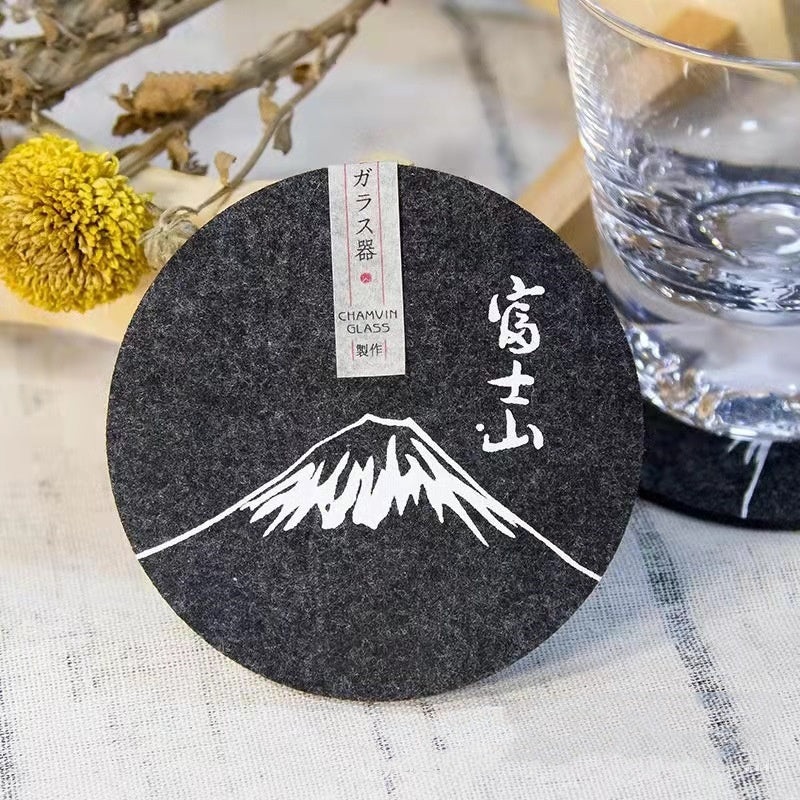Round Felt Coaster Set - Water-Absorbent Non-Woven Table Protectors