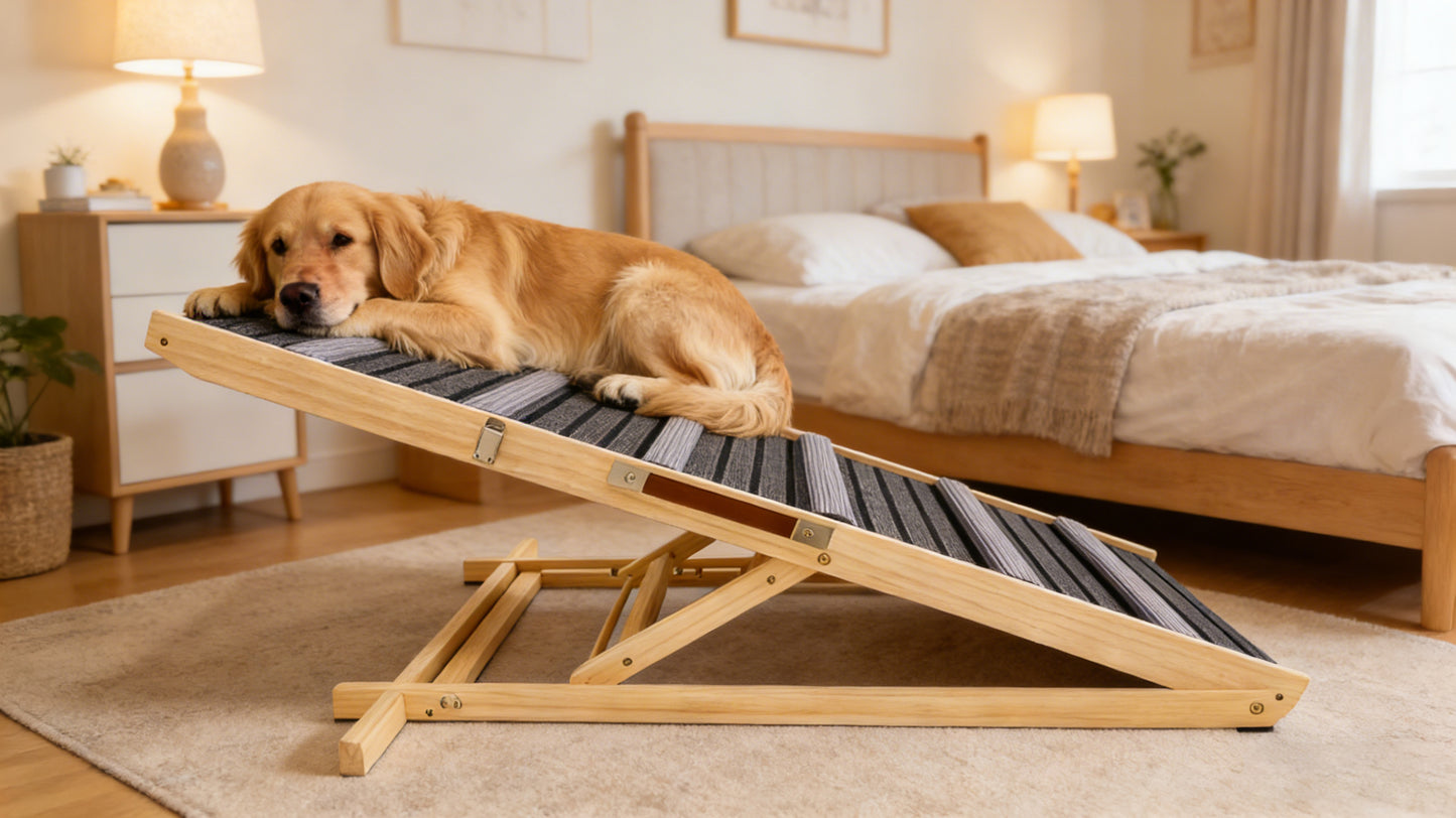 Adjustable Dog Ramp for Couch and Sofa - Non-Slip Pet Steps with Stable Support