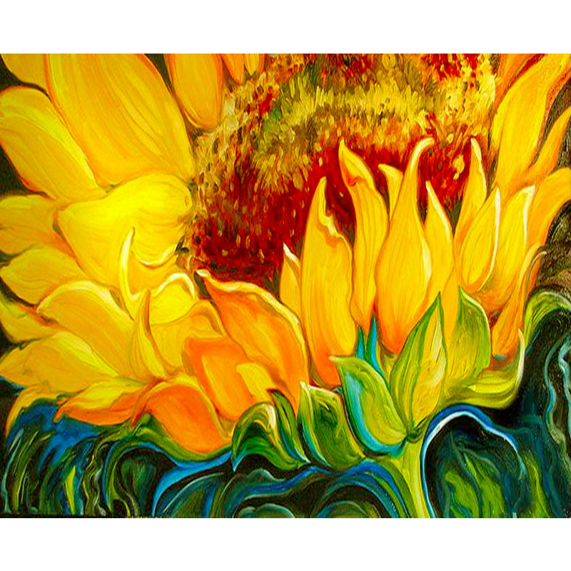 Digital Oil Painting Flowers Canvas Wall Art Frameless Home Decor