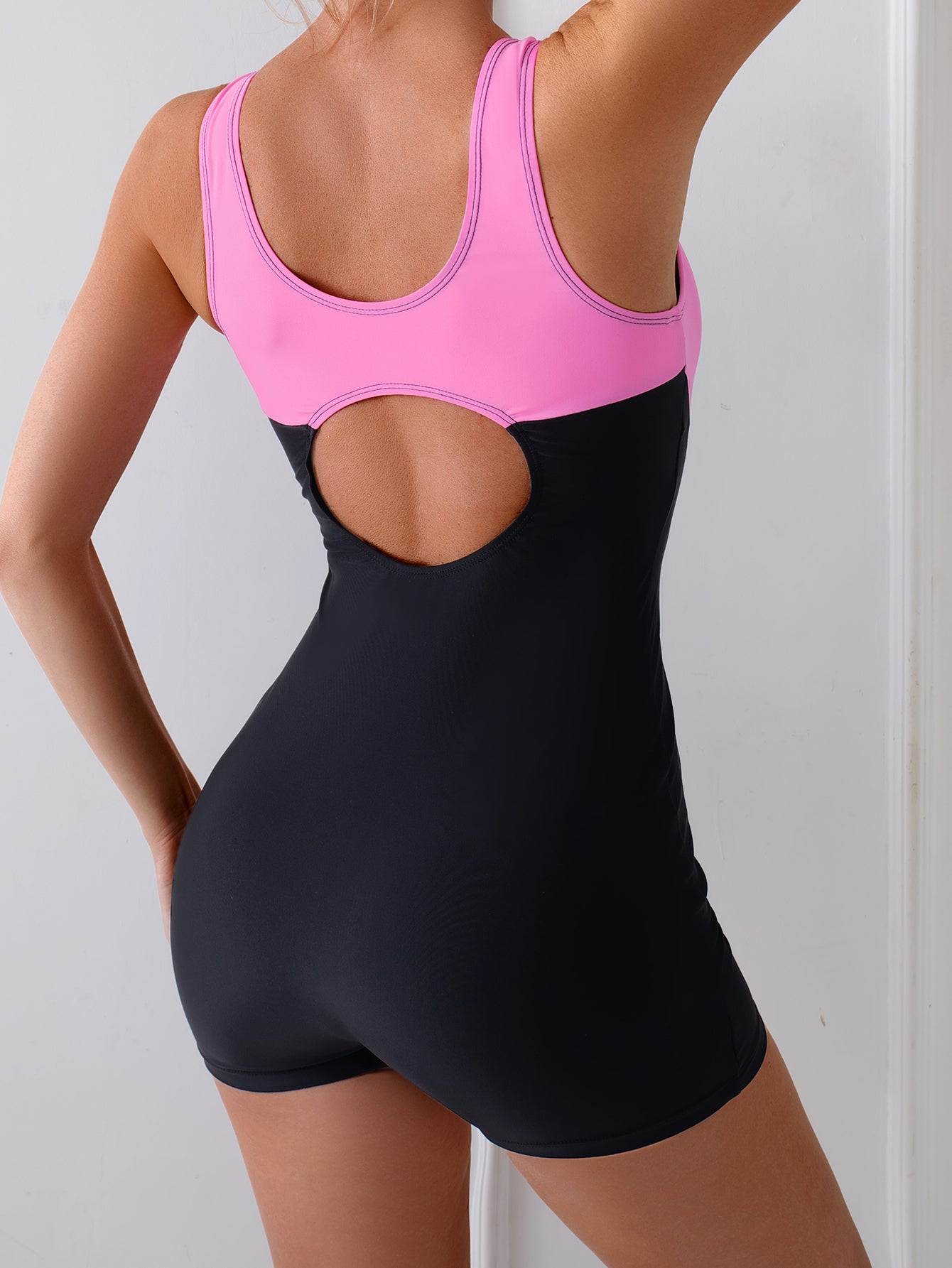 Athletic Women's One-Piece Swimsuit with Racerback Cutout