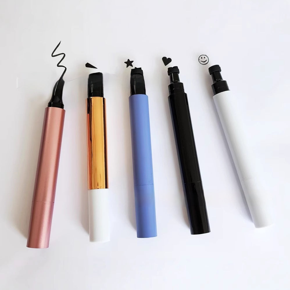 Liquid Eyeliner Seal Pen Set - Heart, Star, Smile Stamp & More - 4ml