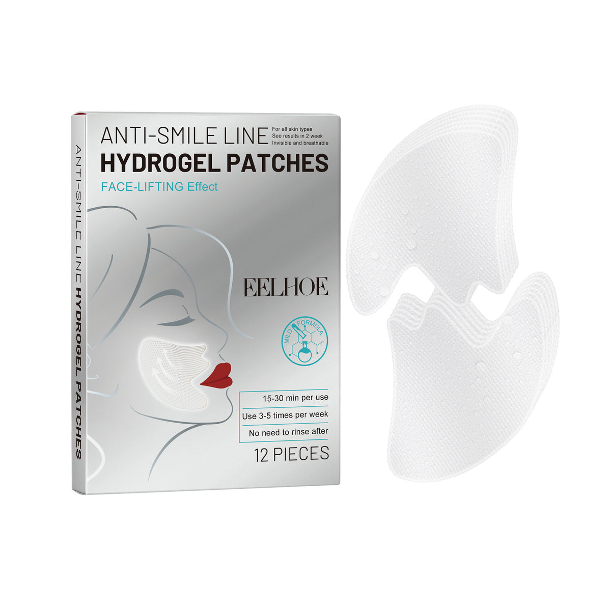 Facial Patch Set for Skin Care - Microcrystalline Smile Pattern 12 Pieces