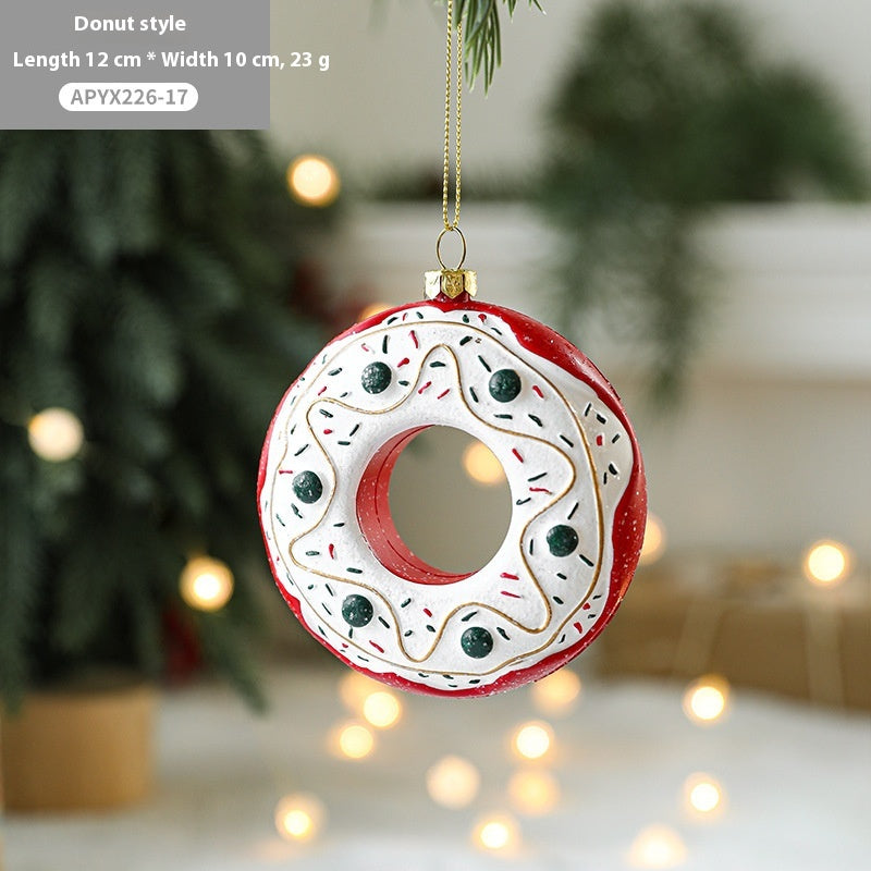 Christmas Tree Decorations Painted Plastic Ornaments Set - Holiday Decor