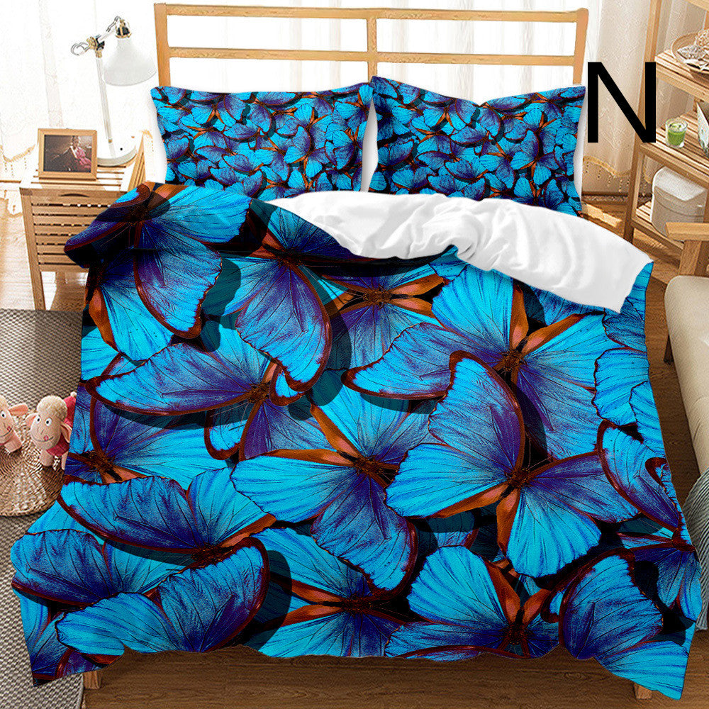Butterfly Series Bedding Quilt Cover Set - Modern 3-Piece Bed Linen